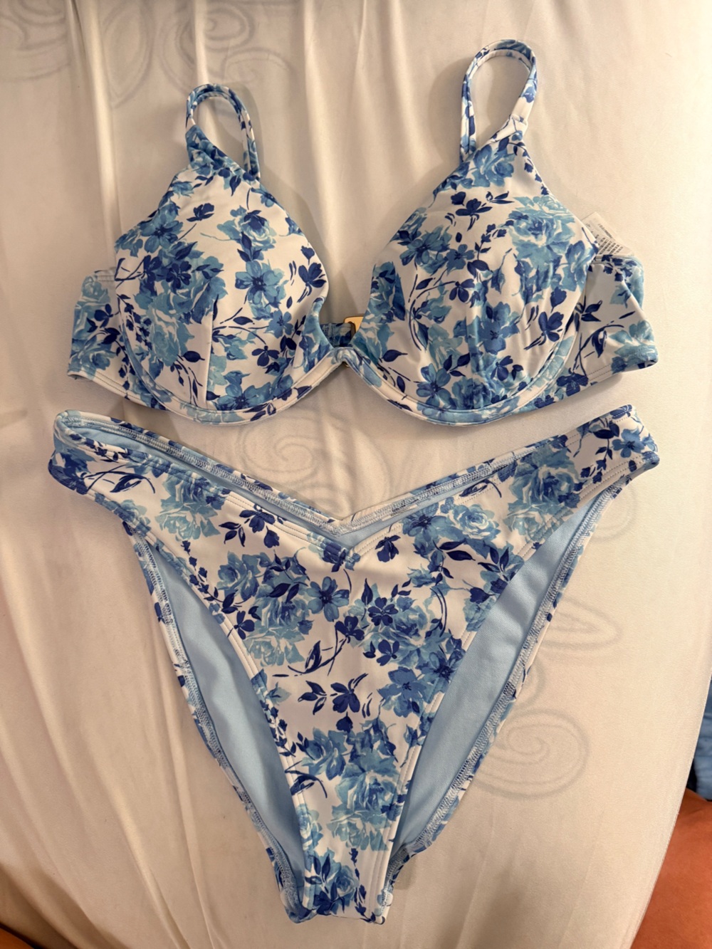 Hollister Light Blue Floral Bikini Set